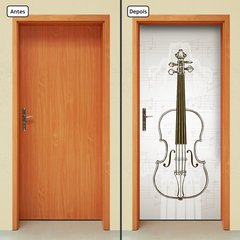 Adesivo Decorativo de Porta - Instrumento Musical - 1364cnpt - comprar online