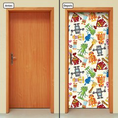 Adesivo Decorativo de Porta - Robôs - Infantil - 1367cnpt - comprar online
