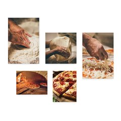 Kit 5 Placas Decorativas - Pizza Pizzaria Cozinha Forno Casa Quarto Sala - 136ktpl5 - comprar online