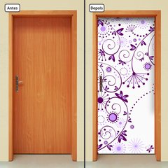 Adesivo Decorativo de Porta - Floral - 1377cnpt - comprar online