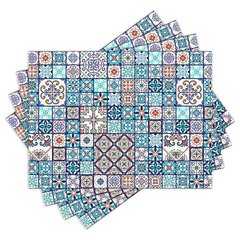 Jogo Americano com 4 peças - Azulejos - Abstrato - Geométrico - 1378Jo