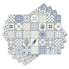 Jogo Americano com 4 peças - Azulejos - Abstrato - Geométrico - 1379Jo