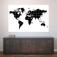 Painel Adesivo de Parede - Mapa Mundi - Mundo - 1381pn