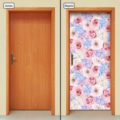 Adesivo Decorativo de Porta - Flores - 1383cnpt - comprar online