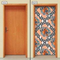 Adesivo Decorativo de Porta - Flores - 1386cnpt - comprar online