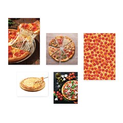 Kit 5 Placas Decorativas - Pizza Pizzaria Cozinha Casa Quarto Sala - 138ktpl5 - comprar online