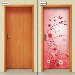 Adesivo Decorativo de Porta - Floral - 1397cnpt - comprar online