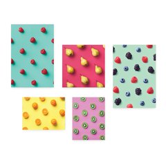 Kit 5 Placas Decorativas - Frutas Colorido Cozinha Casa Quarto Sala - 139ktpl5 - comprar online