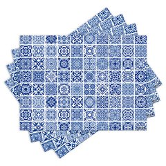 Jogo Americano com 4 peças - Azulejos - Abstrato - Geométrico - 1405Jo