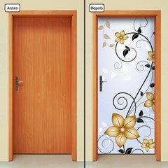Adesivo Decorativo de Porta - Floral - 1408cnpt - comprar online