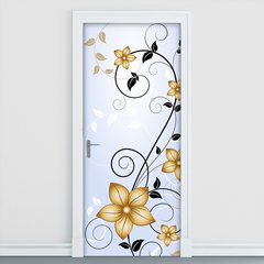Adesivo Decorativo de Porta - Floral - 1408cnpt