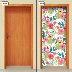 Adesivo Decorativo de Porta - Flores - 1409cnpt - comprar online