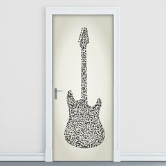 Adesivo Decorativo de Porta - Guitarra - 1418cnpt