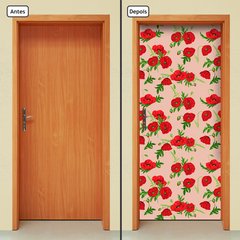 Adesivo Decorativo de Porta - Flores - 1431cnpt - comprar online