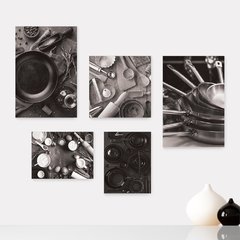 Kit 5 Placas Decorativas - Cozinha Utensílios Cozinhar Casa Quarto Sala - 143ktpl5