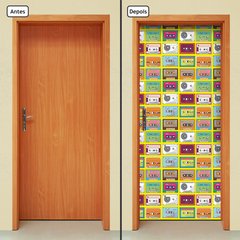 Adesivo Decorativo de Porta - Fitas Cassete - 1458cnpt - comprar online