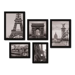 Kit Com 5 Quadros Decorativos - França Paris Mundo Torre - 145kq01 na internet