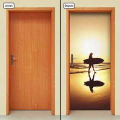 Adesivo Decorativo de Porta - Surfista - Surf - 145cnpt - comprar online