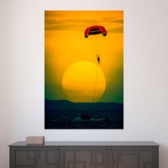 Painel Adesivo de Parede - Pôr do Sol - Paraquedas - 1460pn