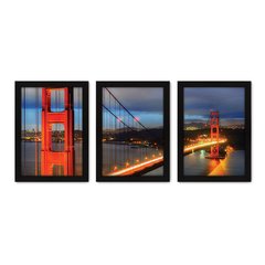 Kit Com 3 Quadros - Golden Gate Ponte Mundo - 146kq02p - comprar online