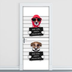 Adesivo Decorativo de Porta - Cachorros - 146cnpt