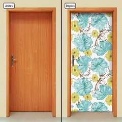 Adesivo Decorativo de Porta - Flores - 1487cnpt - comprar online