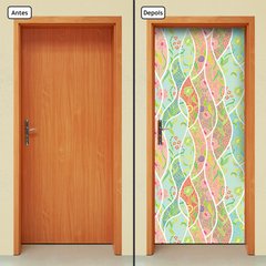 Adesivo Decorativo de Porta - Flores - 1501cnpt - comprar online