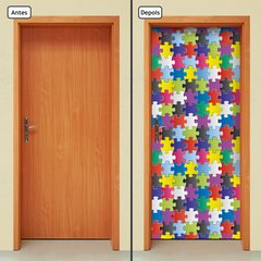 Adesivo Decorativo de Porta - Quebra-cabeça - 1507cnpt - comprar online