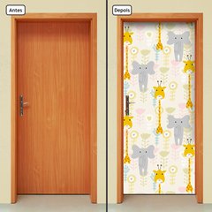 Adesivo Decorativo de Porta - Animais - Infantil - 1530cnpt - comprar online