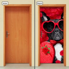 Adesivo Decorativo de Porta - Cachorro - Love - 1537cnpt - comprar online