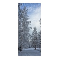 Adesivo Decorativo de Porta - Árvores - Neve - 1541cnpt na internet
