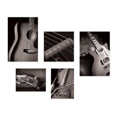 Kit 5 Placas Decorativas - Instrumentos Musicais - Música - Escola de Música - Sala Casa Quarto Sala - 154ktpl5 - comprar online