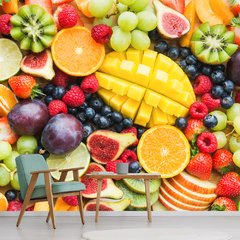 Papel de Parede Frutas Suco Saúde Cozinha Sala Painel Adesivo - 154pc