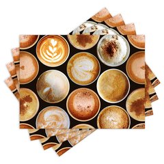 Jogo Americano com 4 peças - Café - Coffee - 1552Jo