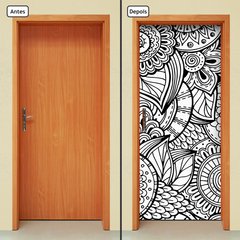 Adesivo Decorativo de Porta - Mandalas - Flores - 156cnpt - comprar online