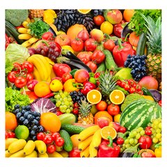 Papel de Parede Frutas Legumes Saúde Cozinha Sala Painel Adesivo - 156pc - comprar online