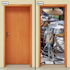 Adesivo Decorativo de Porta - Instrumentos Musicais - Bateria - 1574cnpt - comprar online