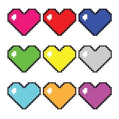Adesivo de Parede Infantil Coração Pixel Quarto Criança - 157ir - comprar online