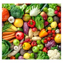 Papel de Parede Frutas Legumes Saúde Cozinha Sala Painel Adesivo - 157pc - comprar online