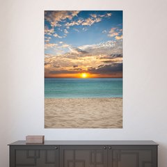 Painel Adesivo de Parede - Pôr do Sol - Praia - 1581pn
