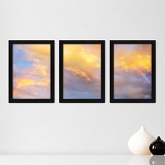 Kit Com 3 Quadros - Céu Nuvens Paisagem - 159kq02p