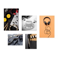 Kit 5 Placas Decorativas - Instrumentos Musicais - Música - Escola de Música - Sala Casa Quarto Sala - 159ktpl5 - comprar online