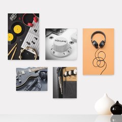 Kit 5 Placas Decorativas - Instrumentos Musicais - Música - Escola de Música - Sala Casa Quarto Sala - 159ktpl5