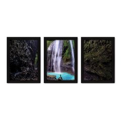 Kit Com 3 Quadros - Floresta Cachoeira Paisagem - 161kq02p - comprar online