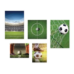 Kit 5 Placas Decorativas - Futebol - Campo - Bola - Jogador - Esportes Casa Quarto Sala - 161ktpl5 - comprar online