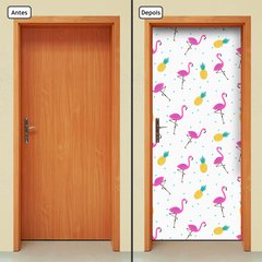 Adesivo Decorativo de Porta - Flamingos - 1628cnpt - comprar online