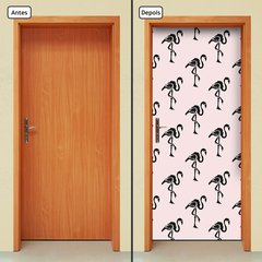 Adesivo Decorativo de Porta - Flamingos - 1629cnpt - comprar online