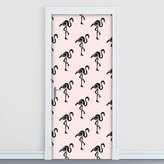 Adesivo Decorativo de Porta - Flamingos - 1629cnpt