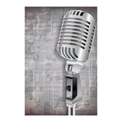 Painel Adesivo de Parede - Microfone - Música - 1645pn - comprar online