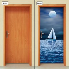 Adesivo Decorativo de Porta - Luar - Barco - 1652cnpt - comprar online